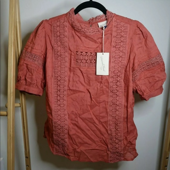 NEW Universal Thread Coral Boho Puff Short Sleeve Top Blouse, M, Salmon, Target - Picture 3 of 11